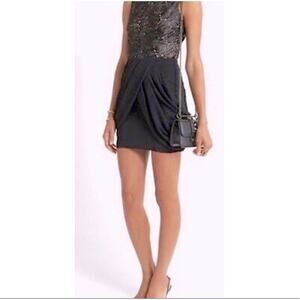 A.L.C  Black Special Occasion Party Sleeveless Mini Dress Silk Lace Size 0